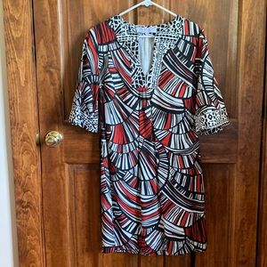Trina Turk Los Angeles 100% Cotton, Lined Tribal Print Dress size 8